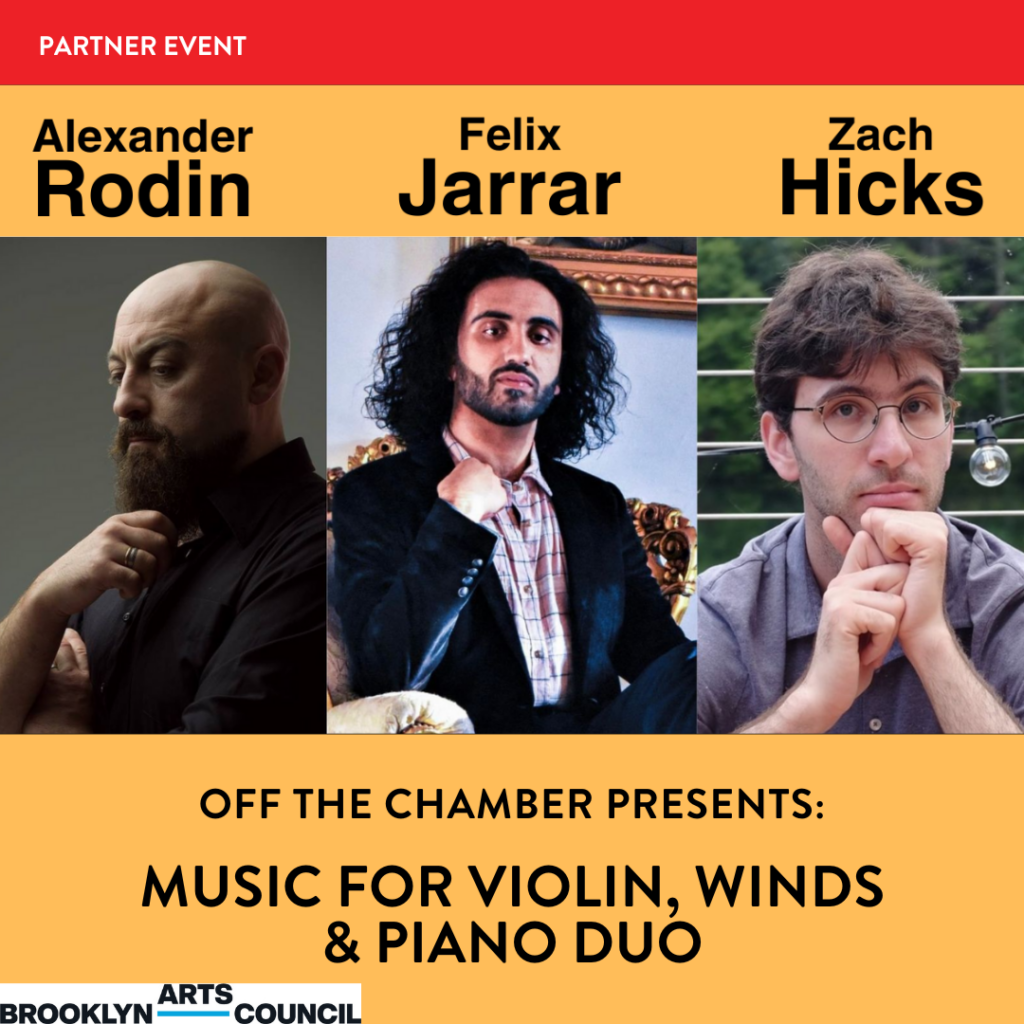 A concert flyer for Off the Chamber's September 14 concert at BKCM