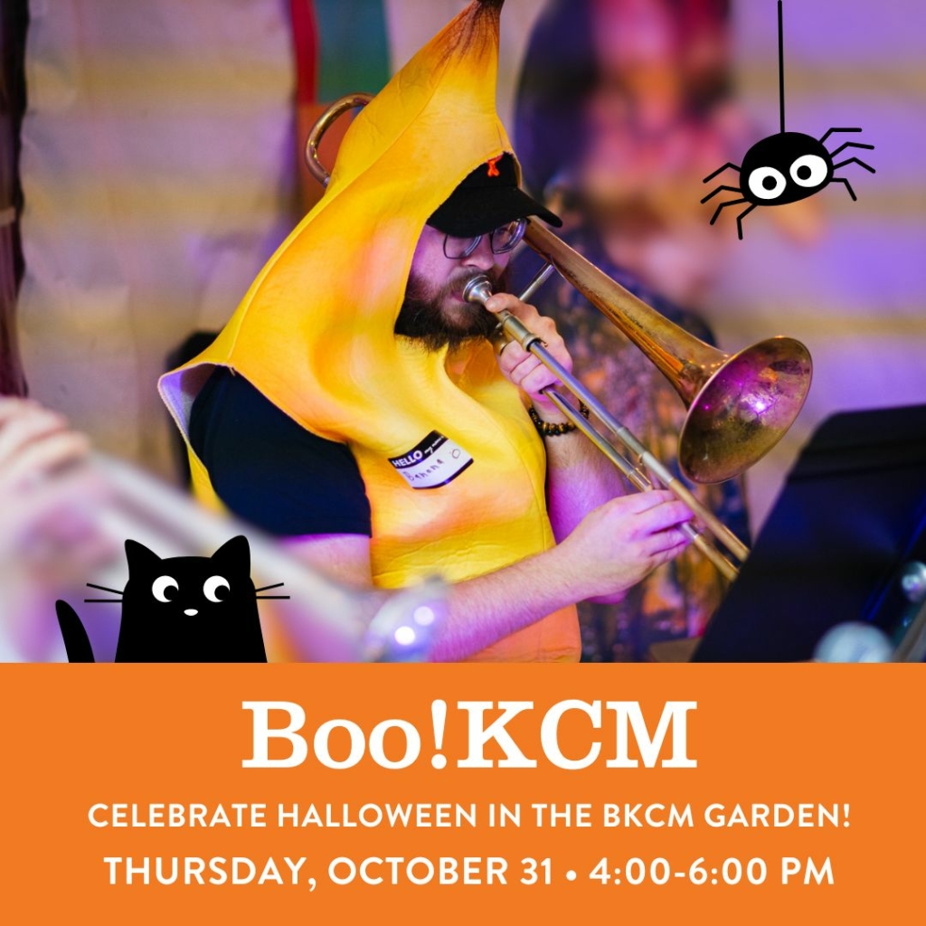 A flyer for BKCM's annual Boo!KCM Halloween celebration