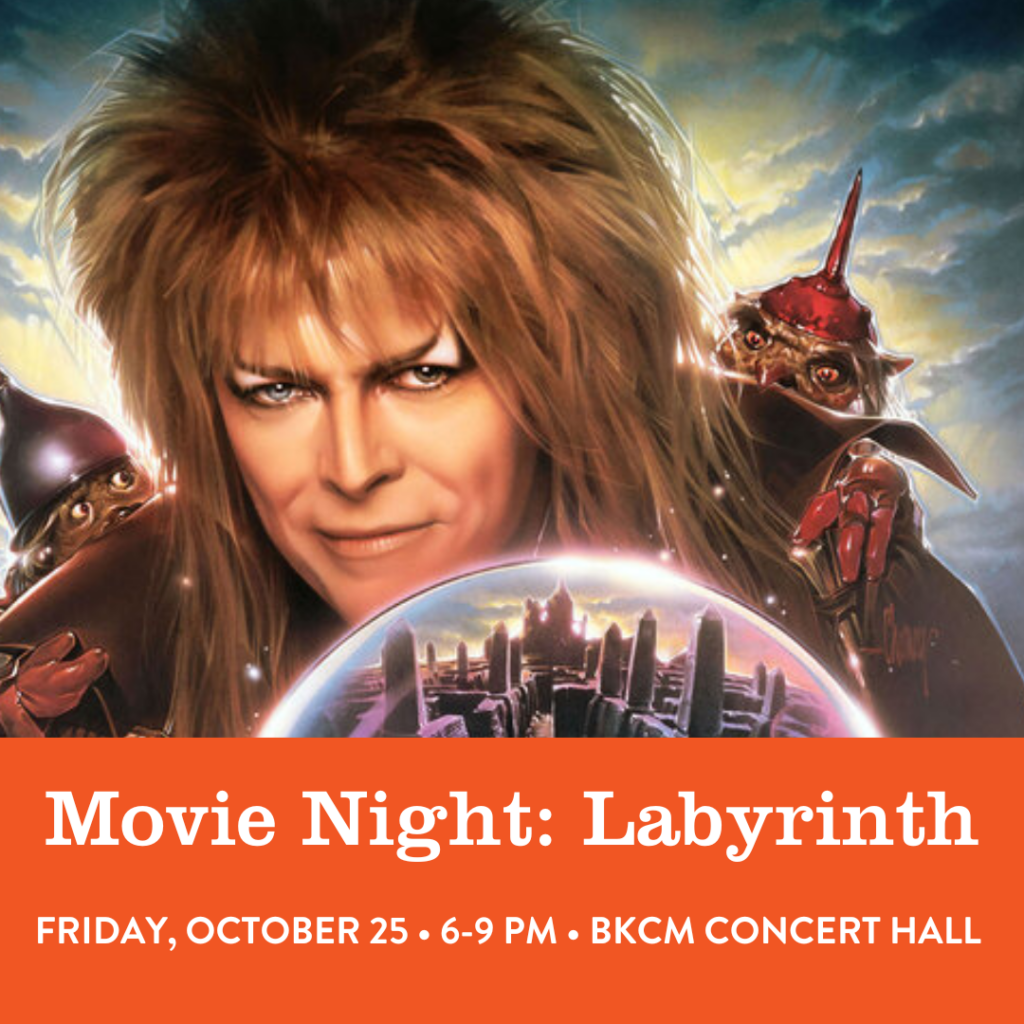 A flyer for the Conservatory's screening of David Bowie's Labyrinth