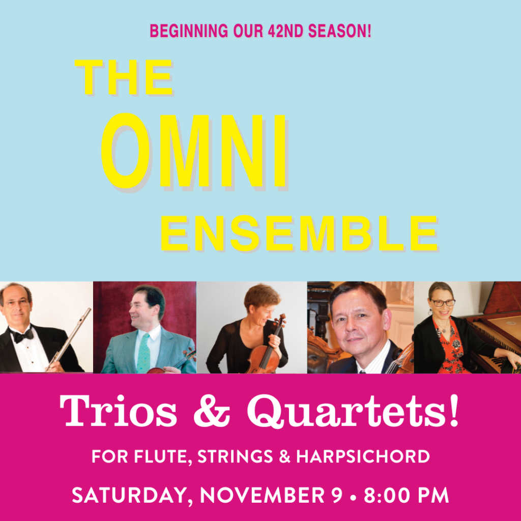 A flyer for the OMNI Ensemble's November 9 performance at BKCM
