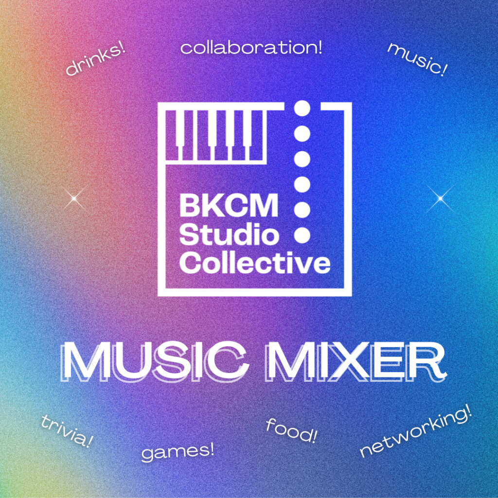 A flyer for the Studio Collective's Music Mixer
