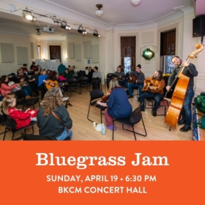 A flyer for the Bluegrass Jam on April 19, 2026