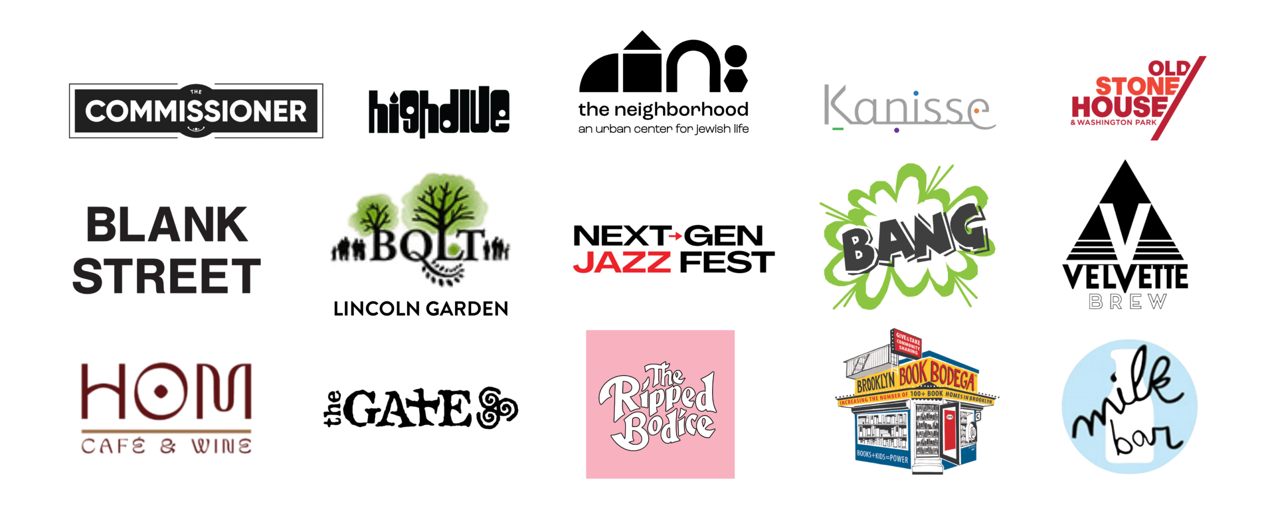 A list of logos for Community Partners for Open Stages 2026