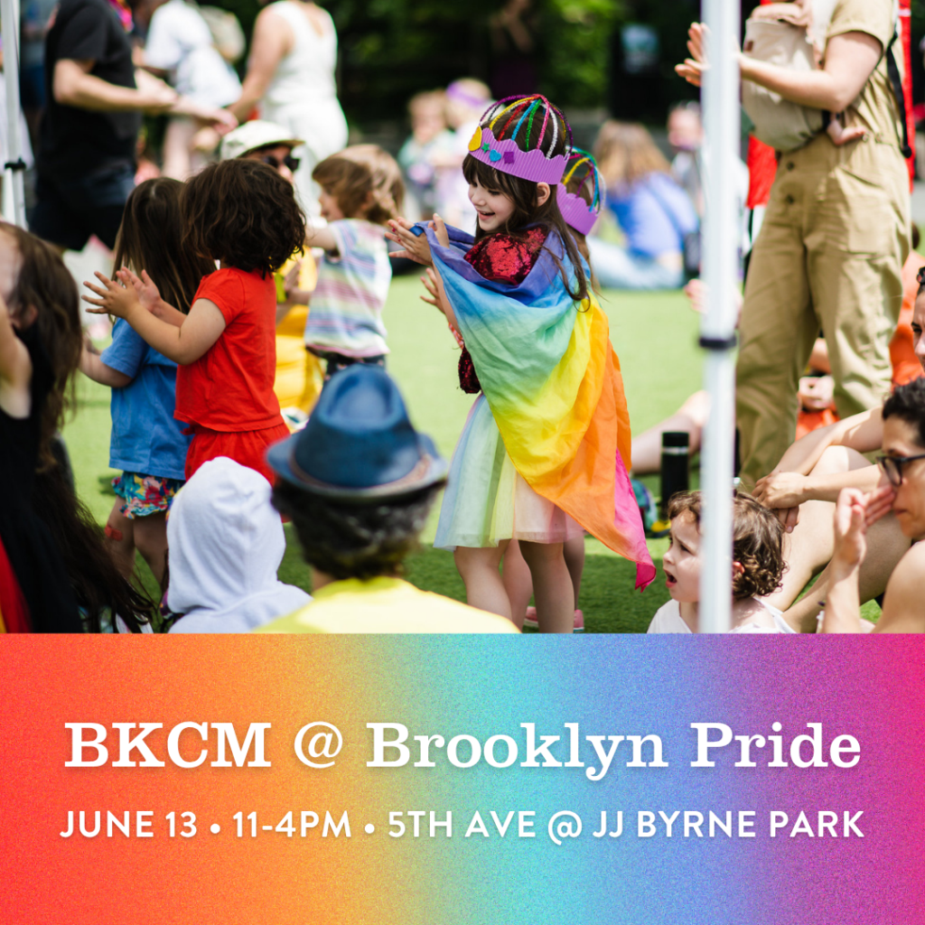 A flyer for BKCM's table at the Brooklyn Pride Festival