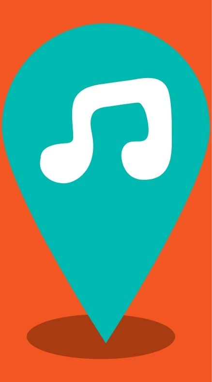 A graphic showing two notes hovering over the ground
