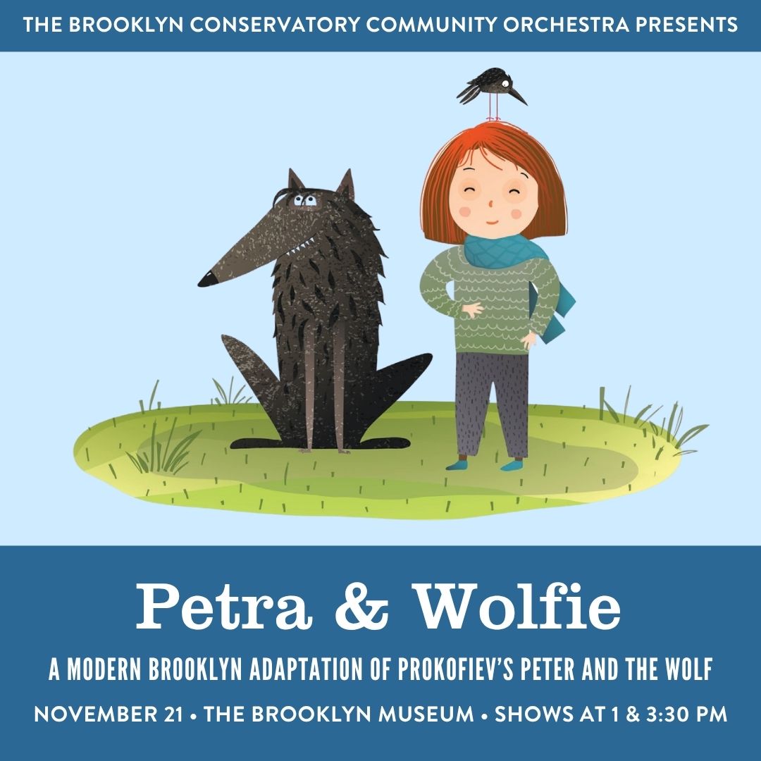 A flyer for the 2026 performance of Petra and Wolfie on November 21 at the Brooklyn Museum